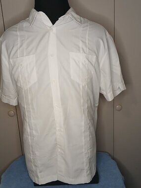 Cubavera Men's White XL Golf Butto-up Shirt (1048C4)